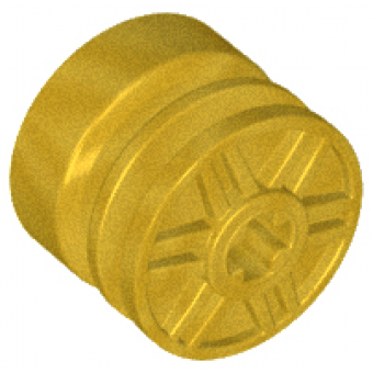 Wiel 18mm D. x 14mm met as gat nep bouten en oppervlakkige spaken Metallic Gold
